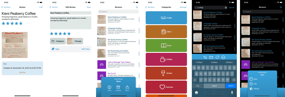 Example screenshots from Micro Reviews